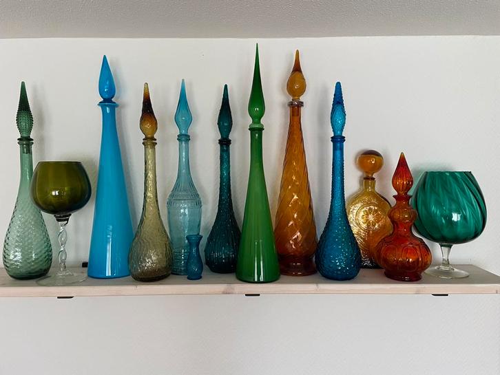 Set Empoli karaffen en bokalen mag ook los verkocht worden, Antiek en Kunst, Antiek | Glas en Kristal, Ophalen