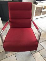 2x rode fauteuil | stoelen, Gebruikt, Leer, 50 tot 75 cm, Ophalen