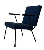 Vintage Set van twee Gispen 1401 fauteuils W Rietveld Design, Gebruikt, Metaal, 50 tot 75 cm, Vintage
