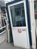 Kunststof deur met kozijn 220x100 cm, Doe-het-zelf en Verbouw, Kunststof, Gebruikt, 215 cm of meer, Buitendeur