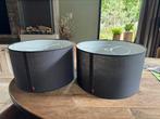 Set van 2 grote lampenkappen kleur zwart canvas 50 cm, 25 tot 50 cm, Zwart, Rond, Ophalen of Verzenden