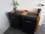 Sidetable met 2 lederen stoelen, Ophalen, Gebruikt, 100 tot 150 cm, 25 tot 50 cm