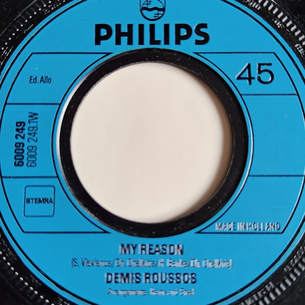 Demis Roussos - My Reason - Philips Single, 7 inch, Single, Ophalen of Verzenden, Zo goed als nieuw