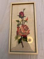 Geborduurd bloemen schilderijtje 15-32 cm, Huis en Inrichting, Woonaccessoires | Schilderijen, Tekeningen en Foto's, Ophalen of Verzenden