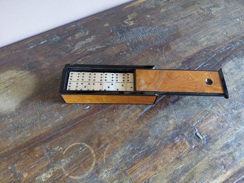 Vintage houten set dominostenen, Antiek en Kunst, Antiek | Woonaccessoires, Ophalen of Verzenden