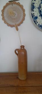 Oude aardewerk gres fles # gres kruikje met oor, Ophalen of Verzenden, Overige kleuren, Aardewerk of Porselein, Minder dan 50 cm