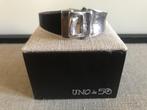 Uno de 50 armband (172) met tuigleer, Sieraden, Tassen en Uiterlijk, Armbanden, Ophalen of Verzenden, Nieuw, Zilver, Overige materialen