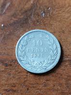 1885 10 Cent Willem III, Koning Willem III, Zilver, Ophalen of Verzenden, 10 cent