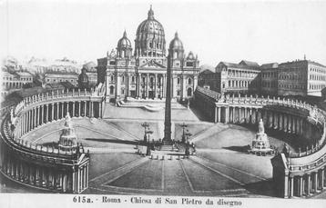 (381-290-051) Roma Chiesa di San Pietro da disegno beschikbaar voor biedingen