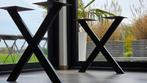 Nieuwe Design X-model tafelpoten, gepoederlakt zwart, tafel, 50 tot 100 cm, Rond, Nieuw, 50 tot 100 cm