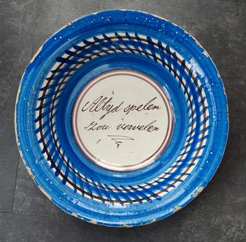 Antieke spreukschotel - Lemsterschotel  by Anno Toen beschikbaar voor biedingen