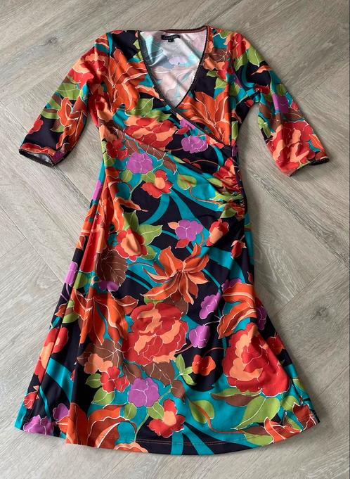 King Louie Jurk Bloemenprint Maat S, Kleding | Dames, Jurken, Zo goed als nieuw, Maat 36 (S), Overige kleuren, Onder de knie, Ophalen of Verzenden
