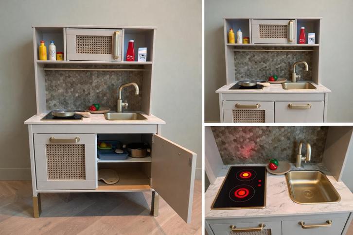 Luxe houten speelkeuken – met kookplaat & wasbak –m, Kinderen en Baby's, Speelgoed | Speelkeukens, Gebruikt, Speelkeuken, Hout