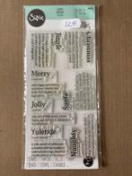 Sizzix stempel set woordenboek kerst nieuw, Ophalen of Verzenden, Nieuw, Clearstamp
