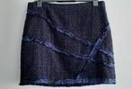Bandolera gevoerde rok met leuke details,blauw.Mt.40.Als nw., Maat 38/40 (M), Blauw, Ophalen of Verzenden, Zo goed als nieuw