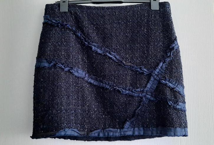 Bandolera gevoerde rok met leuke details,blauw.Mt.40.Als nw., Kleding | Dames, Rokken, Zo goed als nieuw, Maat 38/40 (M), Blauw