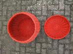 Vintage rieten mand, Huis en Inrichting, Woonaccessoires | Schalen en Manden, Ophalen, Gebruikt, Mand, Rond