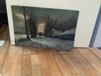 Schilderij Winterlandschap, Ophalen of Verzenden, Gebruikt, Inzethaard, Overige soorten