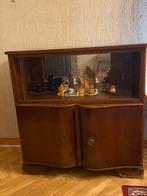 Antiek/Vintage eikenhouten buffet/vitrine kastje, Ophalen