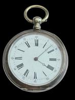 Zilveren Zakhorloge met sleutel  grote 52 mm, Antiek en Kunst, Verzenden