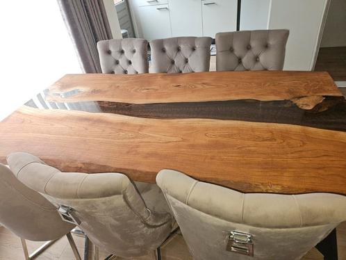 Epoxy Boomstam Eettafel en salontafel, Huis en Inrichting, Complete eetkamers, Zo goed als nieuw, Ophalen
