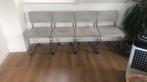 4 grijze rib stoelen, Ophalen, Zo goed als nieuw, Grijs, Stof