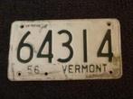 Kentekenplaat licenseplate Vermont 1956 USA, Verzenden, Gebruikt, Auto's
