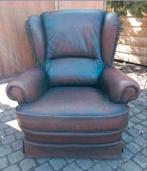 Prachtige vintage Engelse lederen fauteuil, Huis en Inrichting, Fauteuils, Ophalen, Zo goed als nieuw, 75 tot 100 cm, 50 tot 75 cm