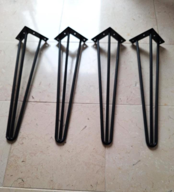 Te koop: 2 ds á 4 st. nieuwe hairpin tafelpoten 45,7 cm hoog, Huis en Inrichting, Tafelonderdelen, Nieuw, Tafelpoot, Minder dan 50 cm
