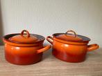 2 Oranje Vintage Pannen, Ophalen of Verzenden