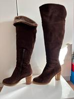Lange laarzen donkerbruin suede met omslag van Paul Noyen, Kleding | Dames, Schoenen, Hoge laarzen, Bruin, Ophalen of Verzenden