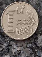 1 cent 1942 verzilverd zink zie foto's  zeer mooi, Postzegels en Munten, Munten | Nederland, Koningin Wilhelmina, Ophalen of Verzenden