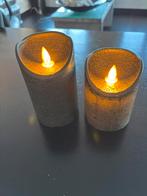 2 zwarte LED kaarsen, Huis en Inrichting, Ophalen of Verzenden, Zo goed als nieuw, Overige materialen, Minder dan 25 cm
