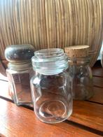 Vintage glazen potten 12 cm, Huis en Inrichting, Keuken | Potten en Pannen, Ophalen of Verzenden, Zo goed als nieuw, Glas, Pot, Bus of Blik