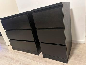 IKEA MALM ladekasten (2 stuks) – zwartbruin ( ladekast ) - afbeelding 2