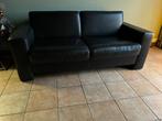 Zwarte leren twee-en-een-half zitsbank, Huis en Inrichting, Banken | Bankstellen, Ophalen, Gebruikt, 150 tot 200 cm, Tweepersoons