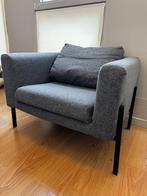 IKEA KOARP fauteuil ­– zwart frame, grijze hoes (wasbaar), Huis en Inrichting, Fauteuils, Ophalen, Zo goed als nieuw, Metaal, 75 tot 100 cm