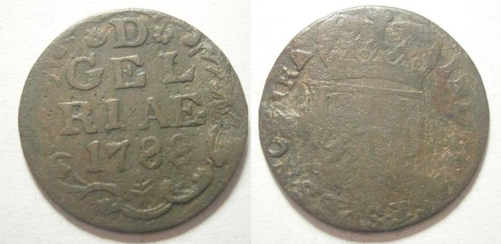 PD09909 Gelderland Duit 1788, Postzegels en Munten, Munten | Nederland, Losse munt, 1 cent, Vóór koninkrijk, Ophalen of Verzenden