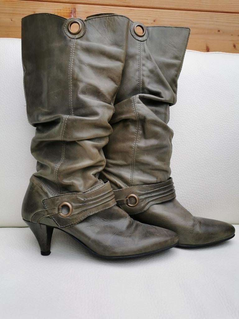 Sacha laarzen mt. 39, Kleding | Dames, Schoenen, Hoge laarzen, Verzenden, Zo goed als nieuw, Grijs