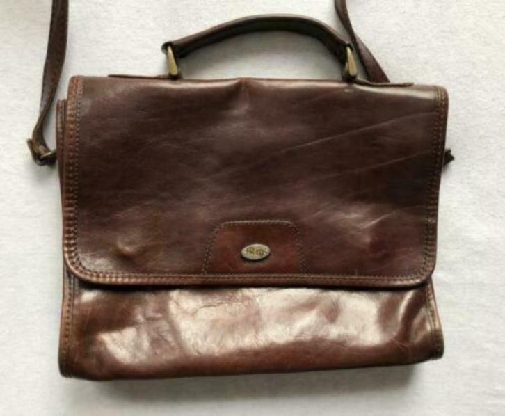 Leren tas van R.B, Sieraden, Tassen en Uiterlijk, Tassen | Schoudertassen, Zo goed als nieuw, Overige merken, Bruin, Ophalen of Verzenden