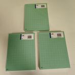 3x pak nieuwe indexkaarten geruit papier groen afm.27x20 cm, Ophalen, Nieuw