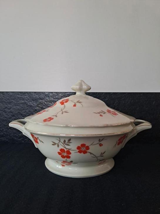 Vintage porseleinen dekschaal jaren 1930, Tielsch (3), Antiek en Kunst, Antiek | Schalen, Ophalen of Verzenden