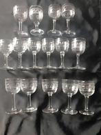 15 antieke  borrel  glazen  kristal unie Maastricht, Ophalen of Verzenden