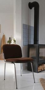 Vintage Buisframe Design Stoel, (Coffee Brown Rib), Huis en Inrichting, Stoelen, Ophalen, Bruin, Metaal, Mid-Century