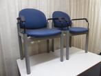Vergaderstoel | stoel blauwe stoffering met grijs onderstel, Huis en Inrichting, Stoelen, Ophalen, Twee, Blauw, Zo goed als nieuw