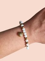 Kralen armband met schelp bedel, stainless steel, Overige materialen, La Jefa Sieraden, Wit, Nieuw