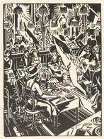 Frans Masereel (1889-1972) Houtsnede 'Moulin Rouge'. Gemonog, Antiek en Kunst, Ophalen of Verzenden