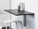 Bjursta klaptafel 90x50 zwartbruin, Ophalen, 50 tot 100 cm, Tot twee personen, 50 tot 100 cm