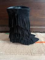 H&M laarsjes boots schoenen franjes fringe zwart suède 36, H&M, Verzenden, Zwart, Lage of Enkellaarzen