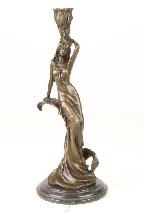 Kandelaar Jugendstil , art nouveau, Huis en Inrichting, Woonaccessoires | Kandelaars en Kaarsen, Nieuw, Minder dan 25 cm, Ophalen of Verzenden